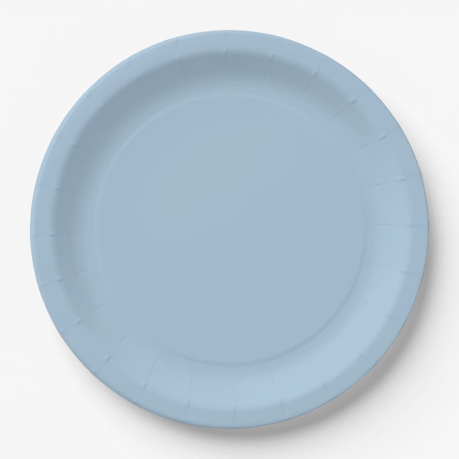 Elegant Sky blue  Paper Plate (Front)