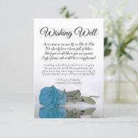 Elegant Sky Blue Rose Wedding Wishing Well Poem