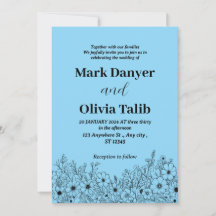 Elegant Sky Blue Wedding Invitation – Romantic