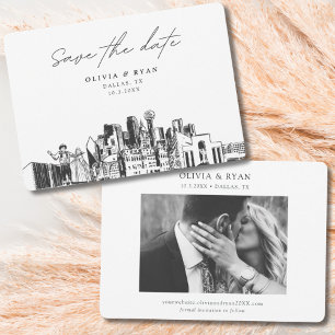 Elegant Skyline Modern Dallas Save the Date Invitation