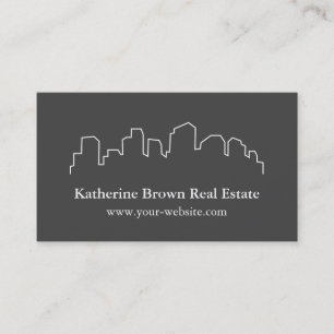 Elegant Skyline Outline Realtor Business Cards