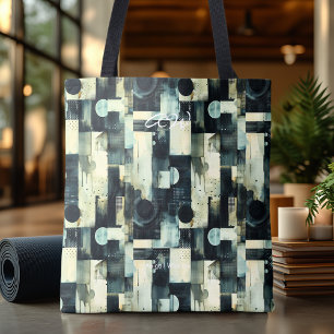 Elegant Slate Blue Abstract Tote Bag Modern