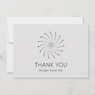 Elegant Slate Grey Abstract Flower Modern Thank You Card