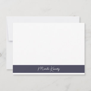 Elegant Slate Grey Script Signature Card