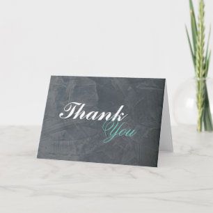 Elegant Slate Grey Stucco Blank Thank You 2.0 Card