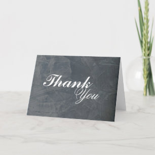 Elegant Slate Grey Stucco Blank Thank You Card