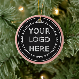 Elegant & Sleek Black QR Code Ceramic Tree Decoration