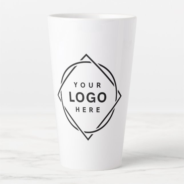 Elegant & Sleek Black QR Code Latte Mug (Front)