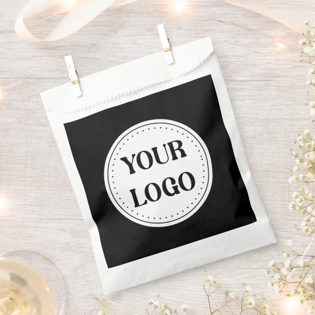 Elegant & Sleek Black QR Code Logo Design Favour Bags (Clipped)