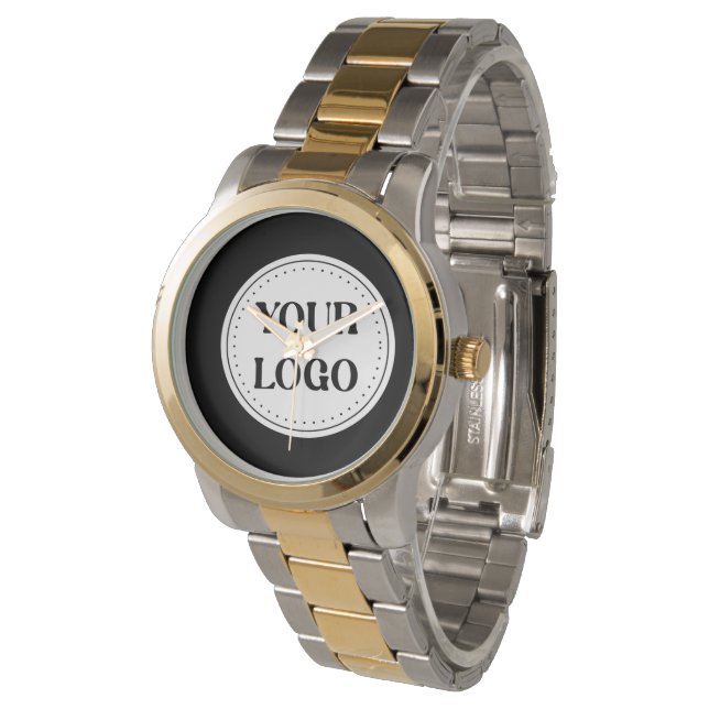 Elegant & Sleek Black QR Code Logo Design Watch (Angled)
