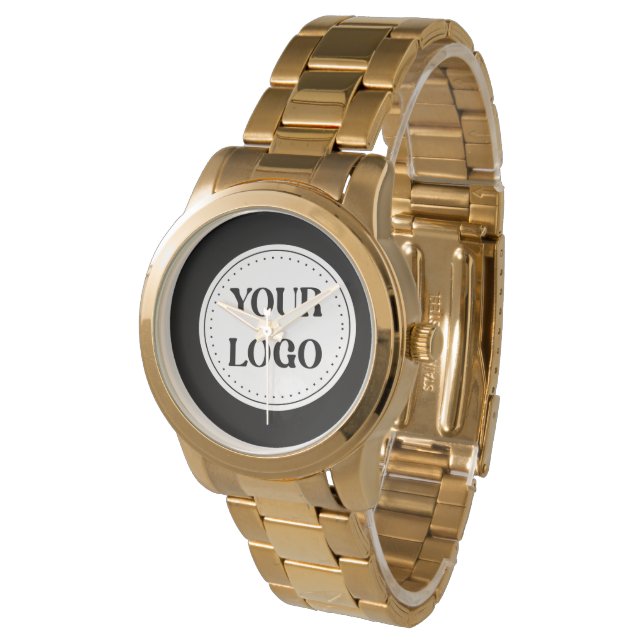 Elegant & Sleek Black QR Code Logo Design Watch (Angled)