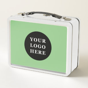 Elegant & Sleek Black QR Code Metal Lunch Box