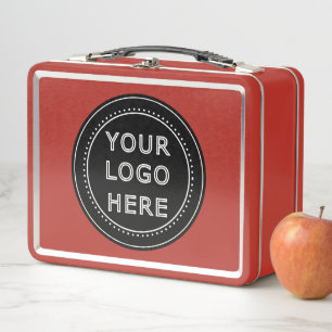 Elegant & Sleek Black QR Code Metal Lunch Box