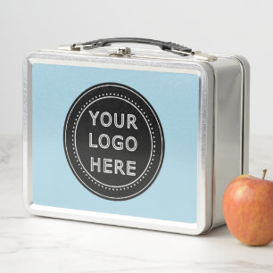 Elegant & Sleek Black QR Code Metal Lunch Box