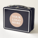 Elegant & Sleek Black QR Code Metal Lunch Box<br><div class="desc">This design is accessible to all. Feel free to customise the logo,  images,  tStylish Black QR Code Design | Elegant Brandext,  and colours according to your preferences. Thank you very much.</div>