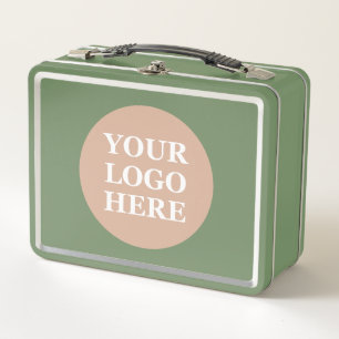 Elegant & Sleek Black QR Code Metal Lunch Box