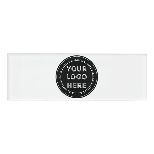 Elegant & Sleek Black QR Code Name Tag (Front)