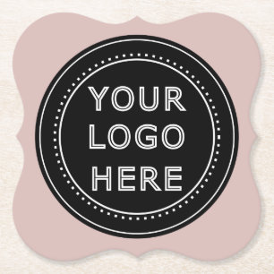 Elegant & Sleek Black QR Code Paper Coaster