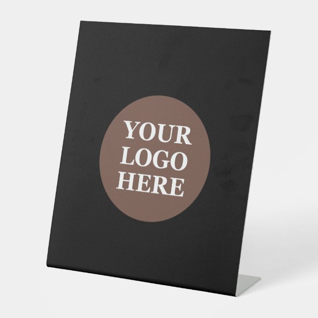 Elegant & Sleek Black QR Code Pedestal Sign (Front)