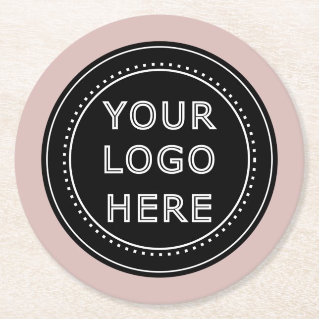 Elegant & Sleek Black QR Code Round Paper Coaster (Front)