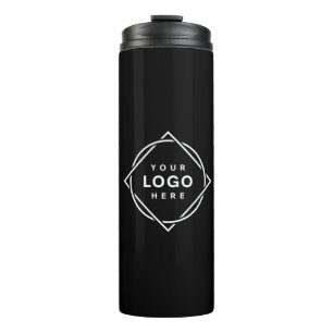 Elegant & Sleek Black QR Code Thermal Tumbler