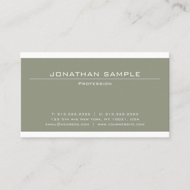 Elegant Sleek Design Modern Luxury Professional Business Card (Front)