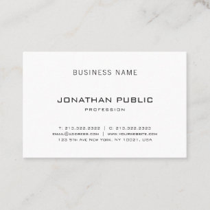 Elegant Sleek Design Modern Professional Plain Business Card