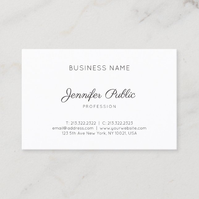 Elegant Sleek Design Professional Modern Plain Business Card (Front)