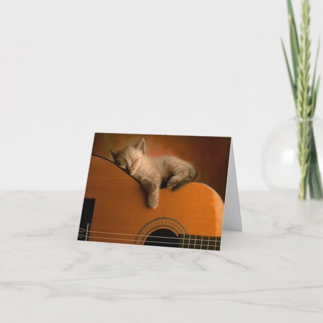 Elegant Sleeping Kitty Notecard (Front)