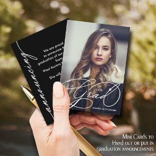 Elegant Small Photo Graduation Announcements