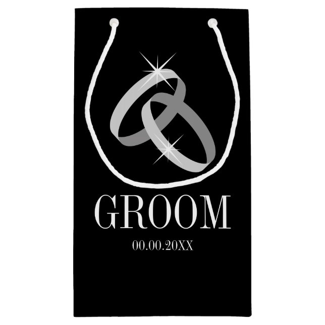 Elegant small wedding gift bag for bride and groom (Back)