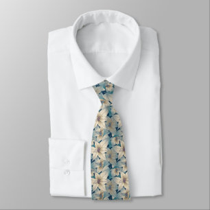 Elegant Small White Flower Floral Bouquet Pattern Tie