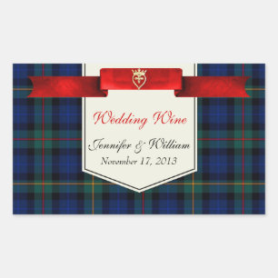 Elegant Smith Plaid Wine Label Sticker