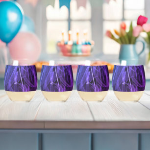 Elegant Smoke Swirl Texture Stemless Wine Glass