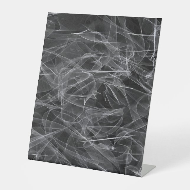 Elegant Smoke Swirls – Mystical Aesthetics Pedestal Sign (Front)