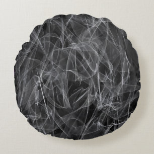 Elegant Smoke Swirls – Mystical Aesthetics Round Cushion