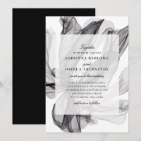Elegant Smoky Floral Black and White Wedding 