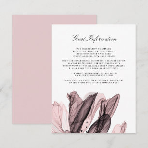 Elegant Smoky Floral Pink Wedding Insert Card