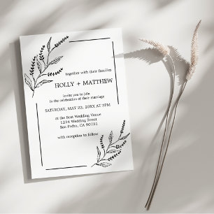 Elegant Smple Lavender Chic Botanical Wedding Invitation