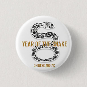 Elegant Snake - Luxury Chinese Zodiac Art & Mystic 3 Cm Round Badge