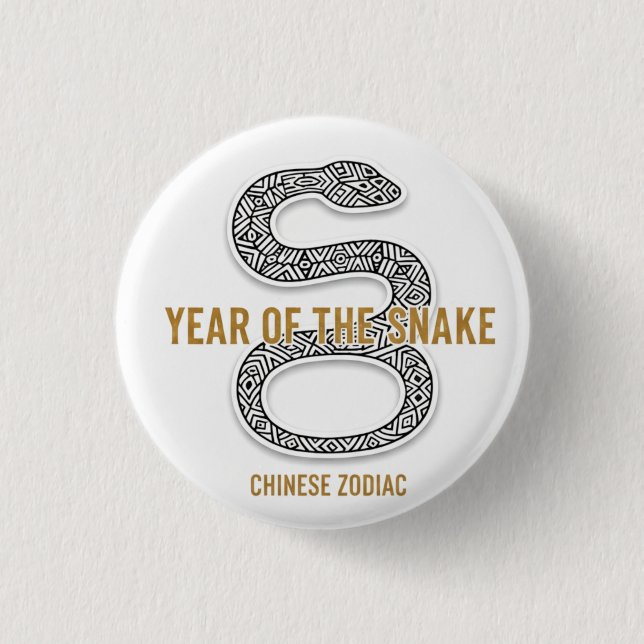 Elegant Snake - Luxury Chinese Zodiac Art & Mystic 3 Cm Round Badge (Front)