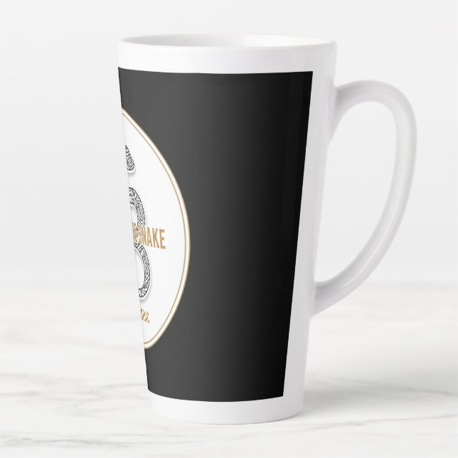 Elegant Snake - Luxury Chinese Zodiac Art & Mystic Latte Mug (Right)