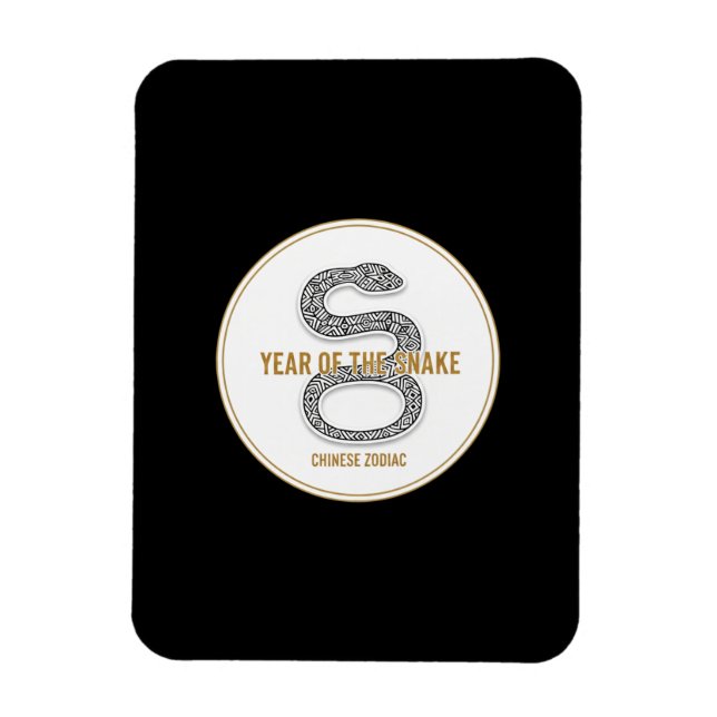 Elegant Snake - Luxury Chinese Zodiac Art & Mystic Magnet (Vertical)