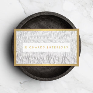 Elegant Snakeskin Print for Interior Designer Business Card