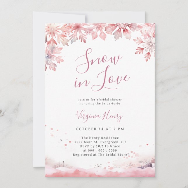 Elegant Snow In Love Invitation (Front)