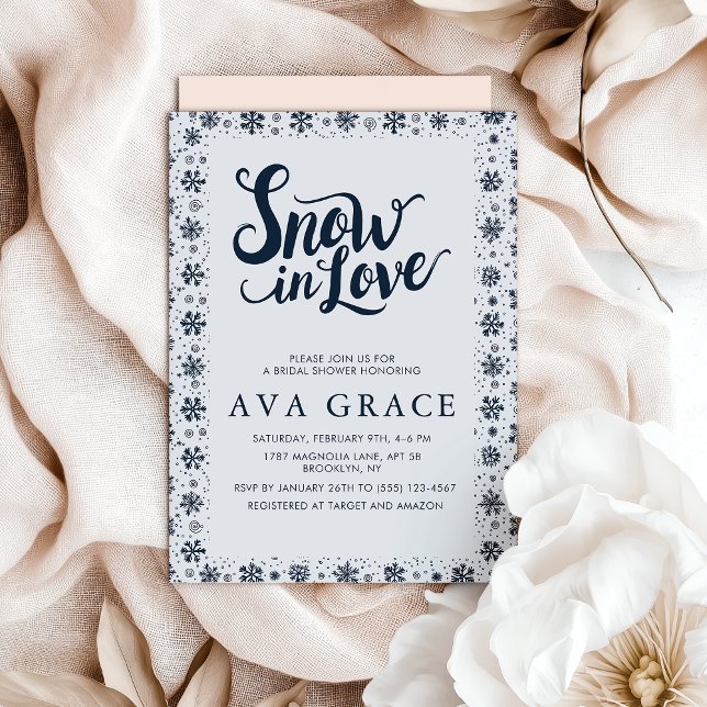 Elegant Snow in Love Winter Bridal Shower Invitation (Creator Uploaded)