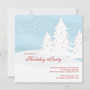 Elegant Snow Trees Holiday Party Invitation