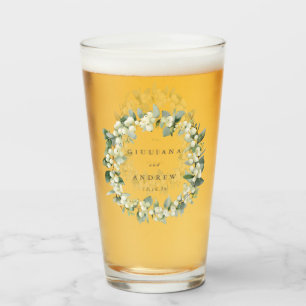 Elegant Snowberry+Eucalyptus Wreath Wedding Glass