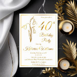 Elegant Snowdrops 40th Birthday Party Stamped<br><div class="desc">Elegant snowdrops birth month floral design "40th Birthday Party" design featuring a snowdrop floral motif.</div>