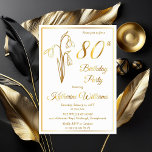 Elegant Snowdrops 80th Birthday Party Stamped<br><div class="desc">Elegant snowdrops birth month floral design "80th Birthday Party" design featuring a snowdrop floral motif.</div>